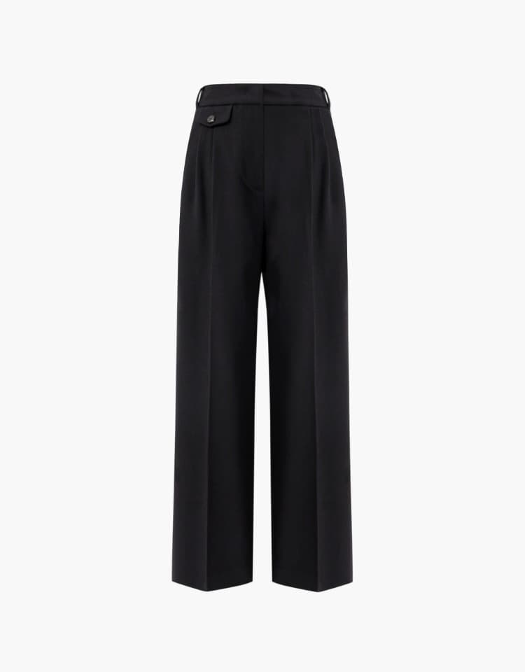 TR pintuck slacks - black