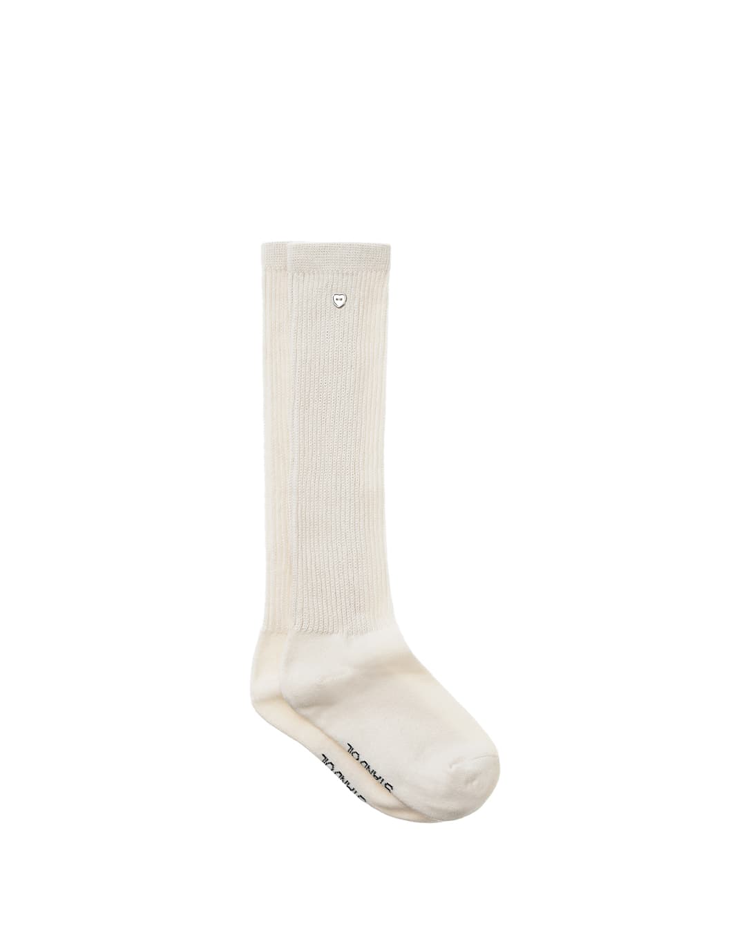 Heart Button Knee Socks · 하트 버튼 니삭스 / 크림
