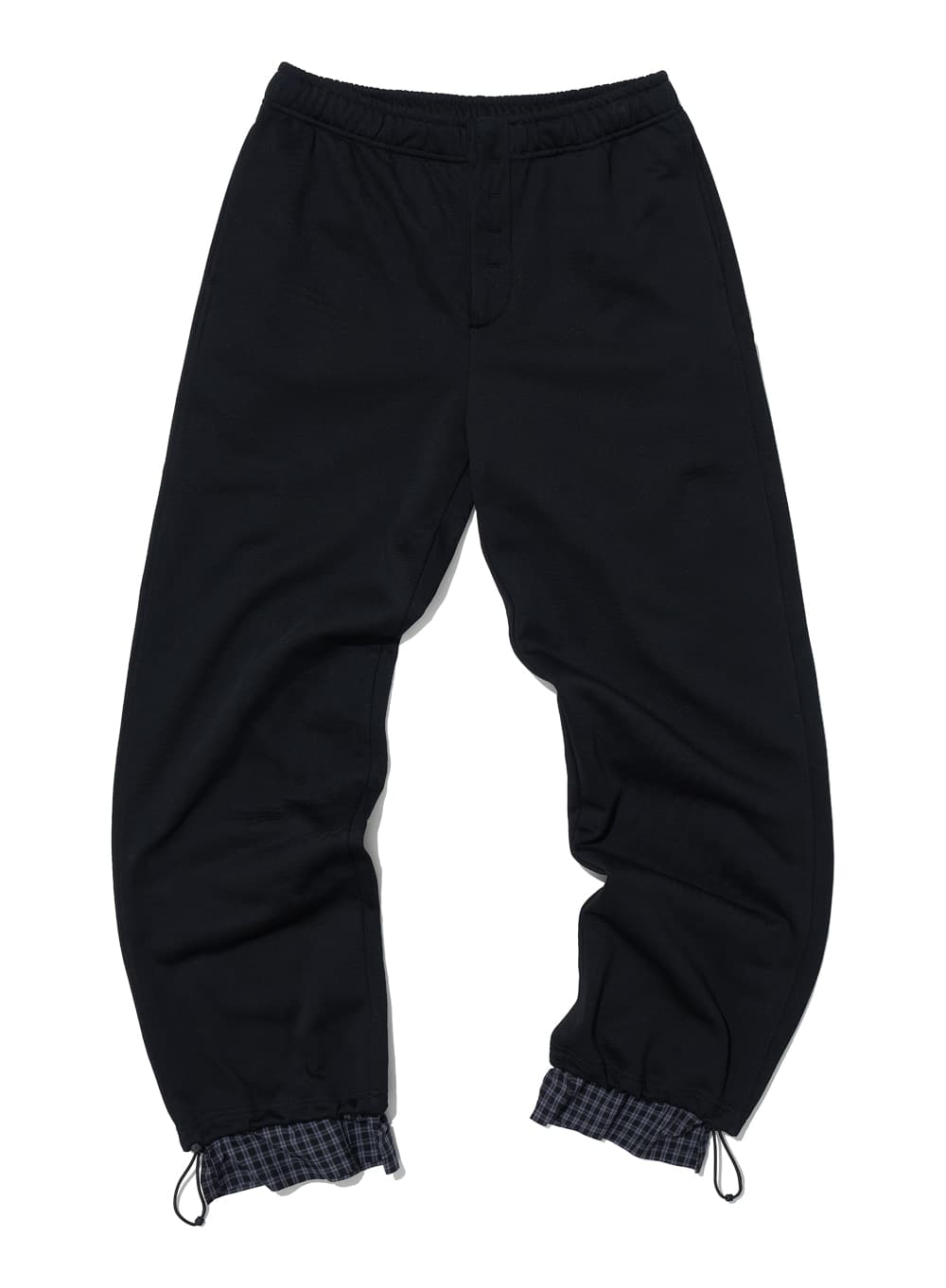 LAYERED HEM SWEATPANTS_BLACK