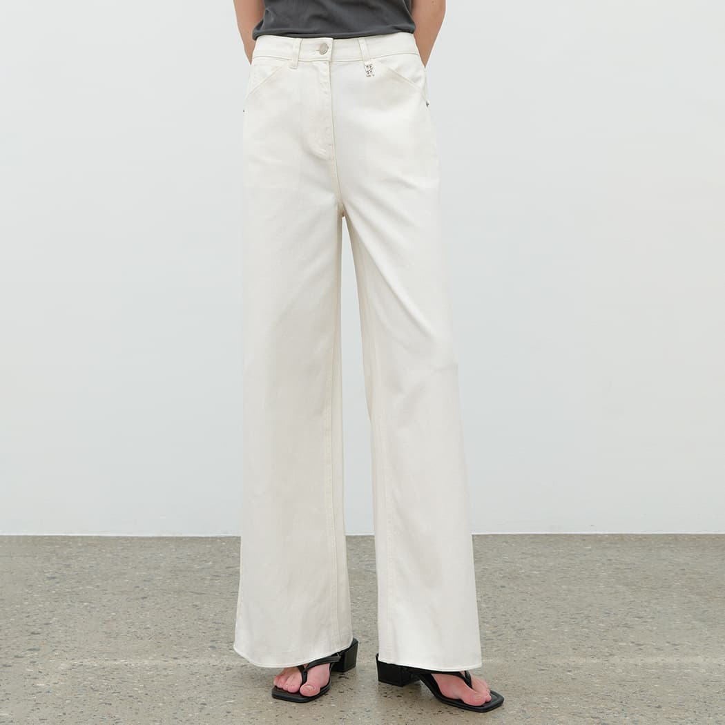 (PT-5682)ESSENTIAL SOLID WIDE PANTS