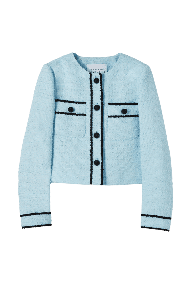 Skyline Contrast Tweed Jacket (Blue) 오연서, 허영지 착용