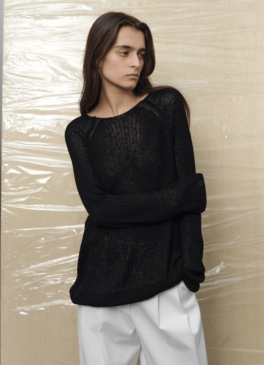 Dry Slub Rib Knit - Black