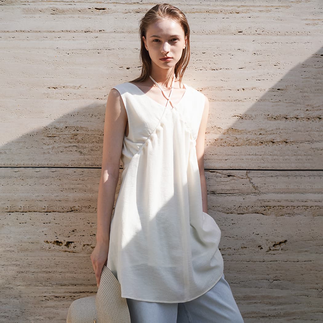 (OP-6278)AILE CROSS HALTER NECK DRESS