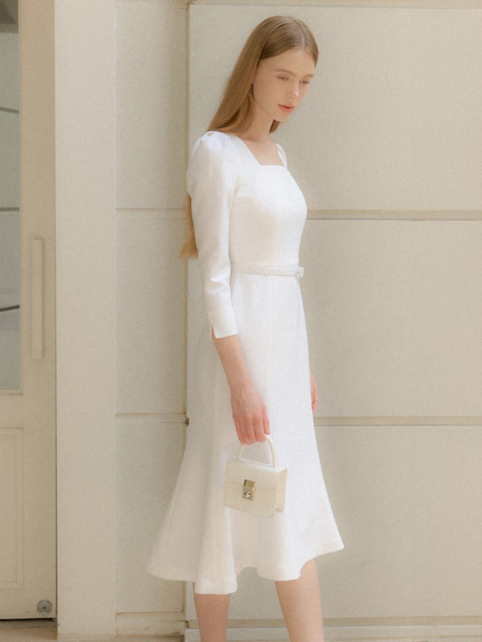 Square-neck Mermaid Dress / Ivory(2color)