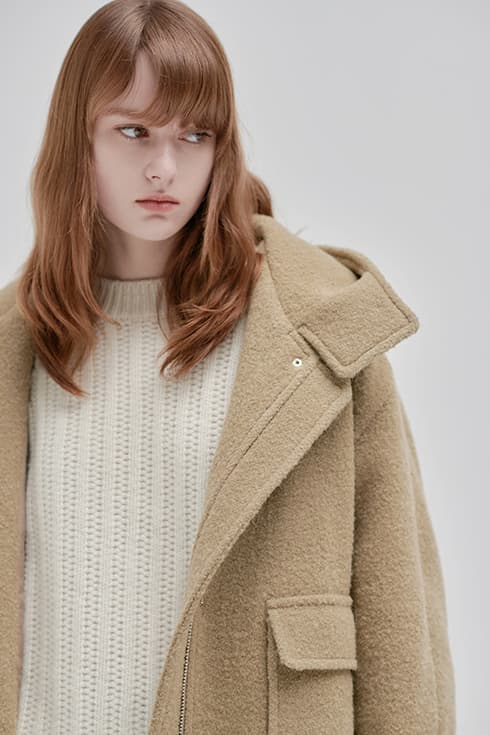 23WN hoody quilting half coat [BE]