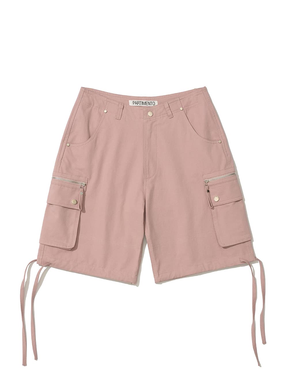 ZIPPER POCKET CARGO SHORTS_PINK
