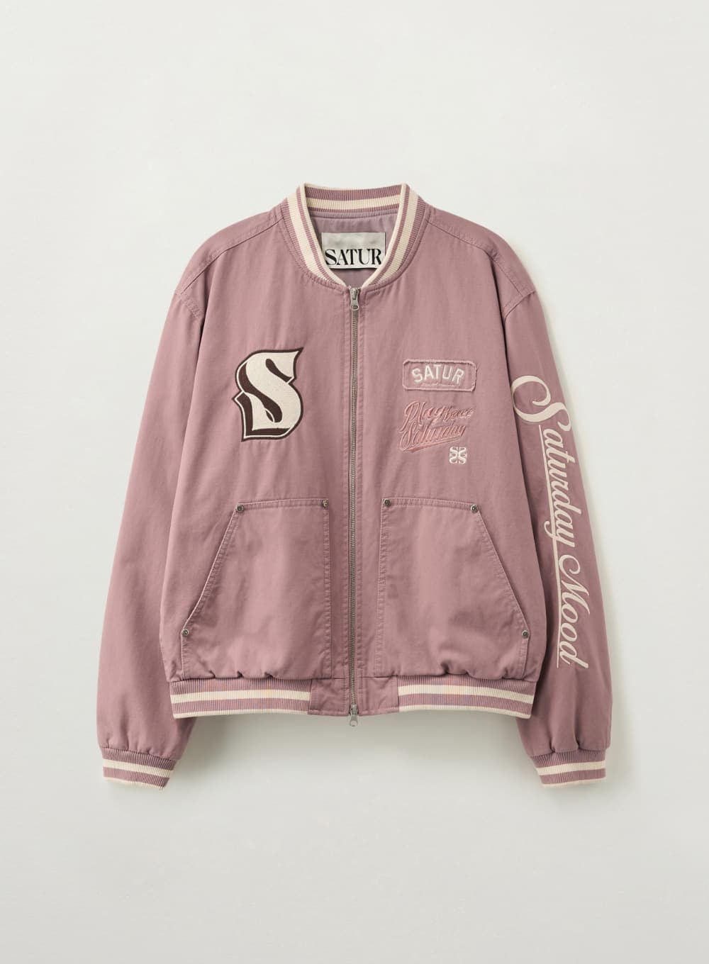 90s Playback Varsity Jacket - Pink