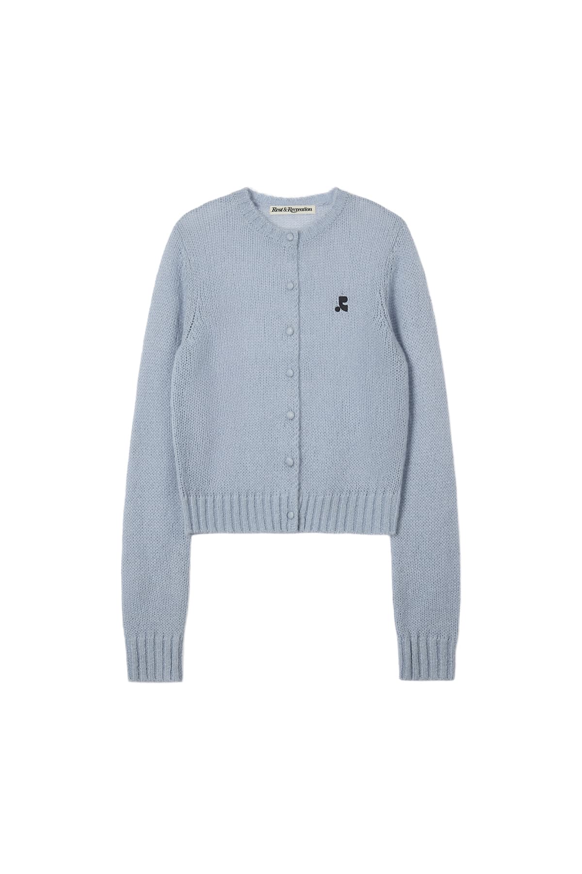 BUTTON HOLE KNIT CARDIGAN - SKY BLUE