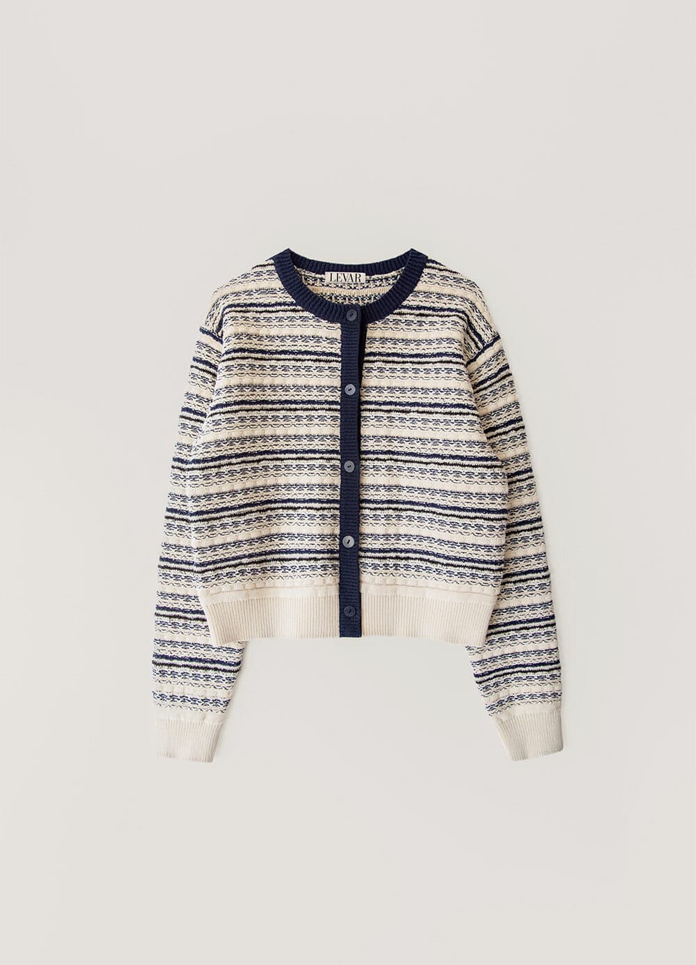 Tweed Jacquard Knit Cardigan - Natural