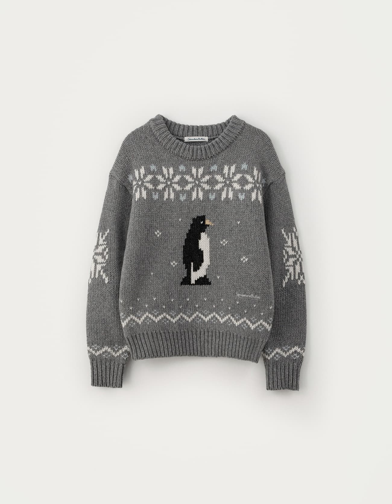 Penguin Wool Sweater - Grey