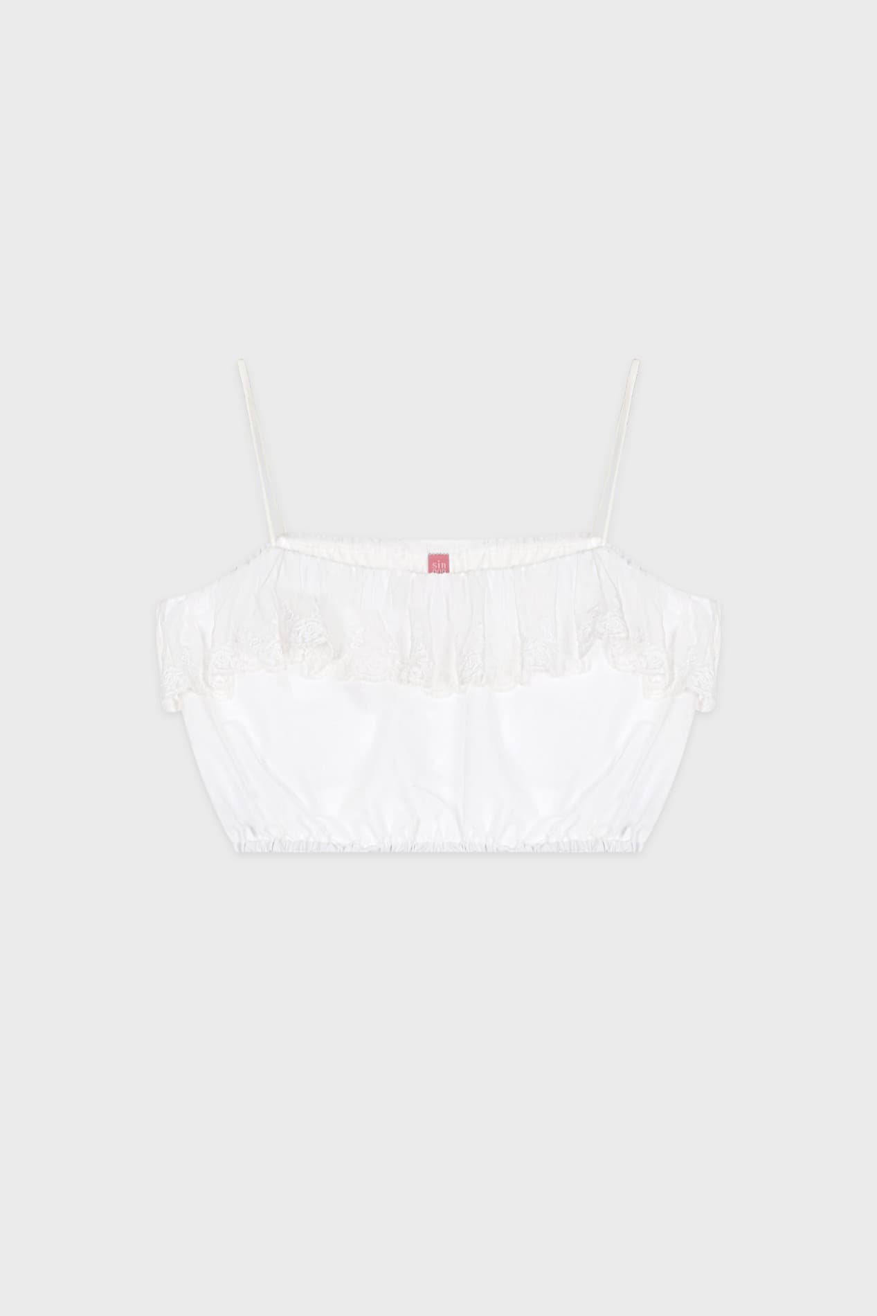 Scallop Crop Sleeveless (White)