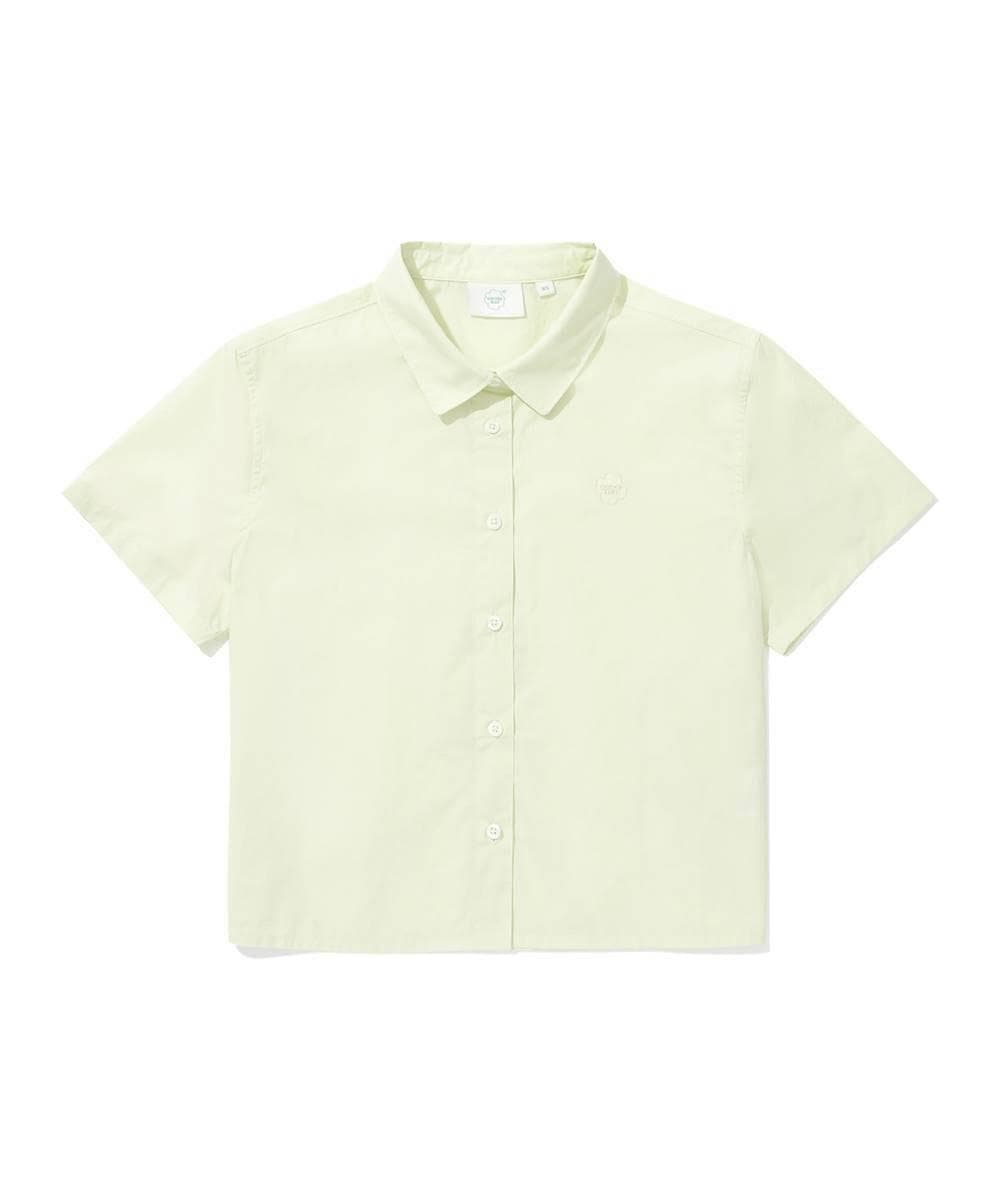 우먼 포플린 반팔 셔츠 Light Green