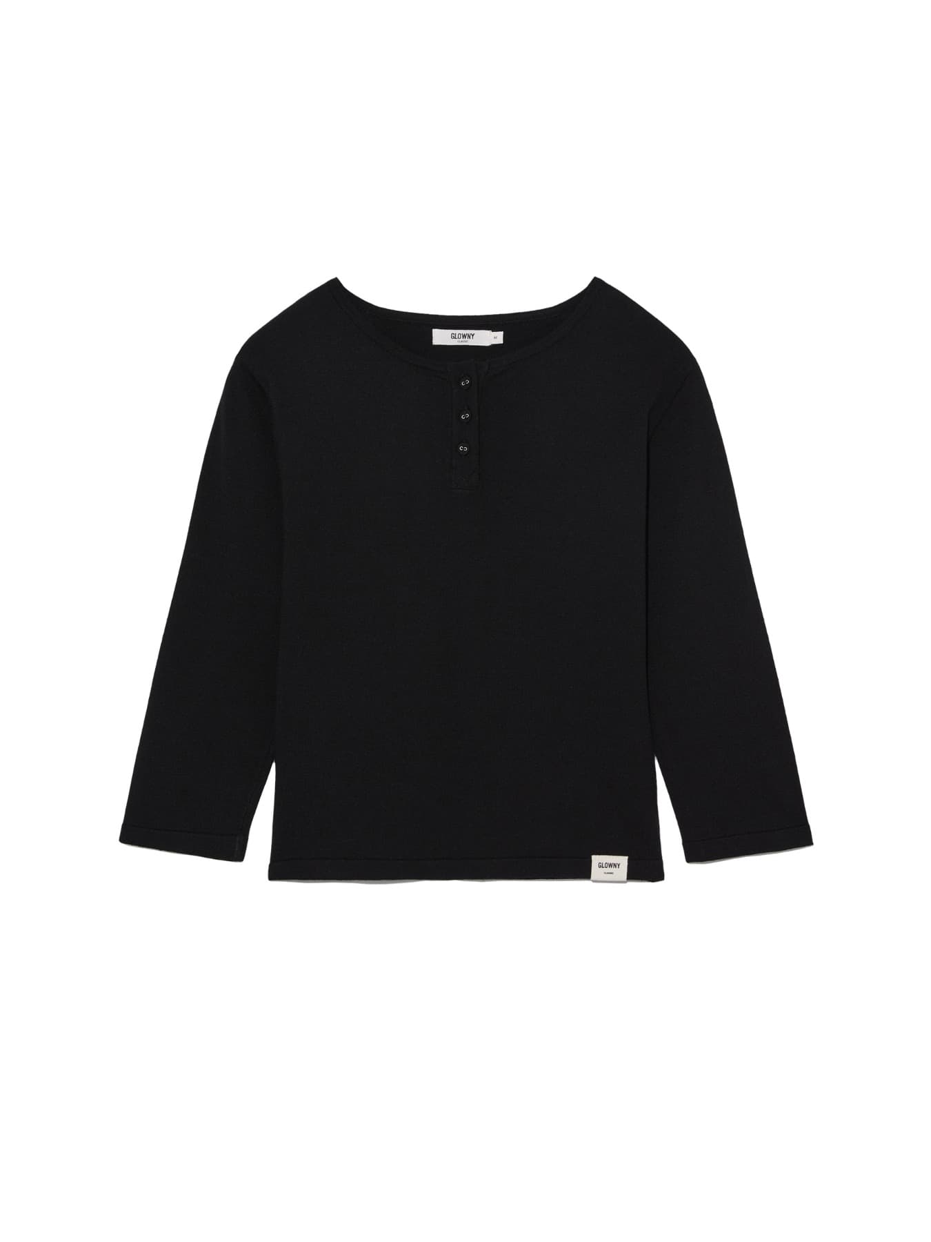 3/4 BUTTON FLY KNIT TEE (BLACK)
