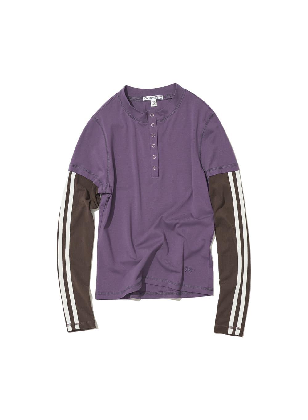 ALL-IN-ONE LAYERED HENLEY LONG SLEEVE TEE_VIOLET