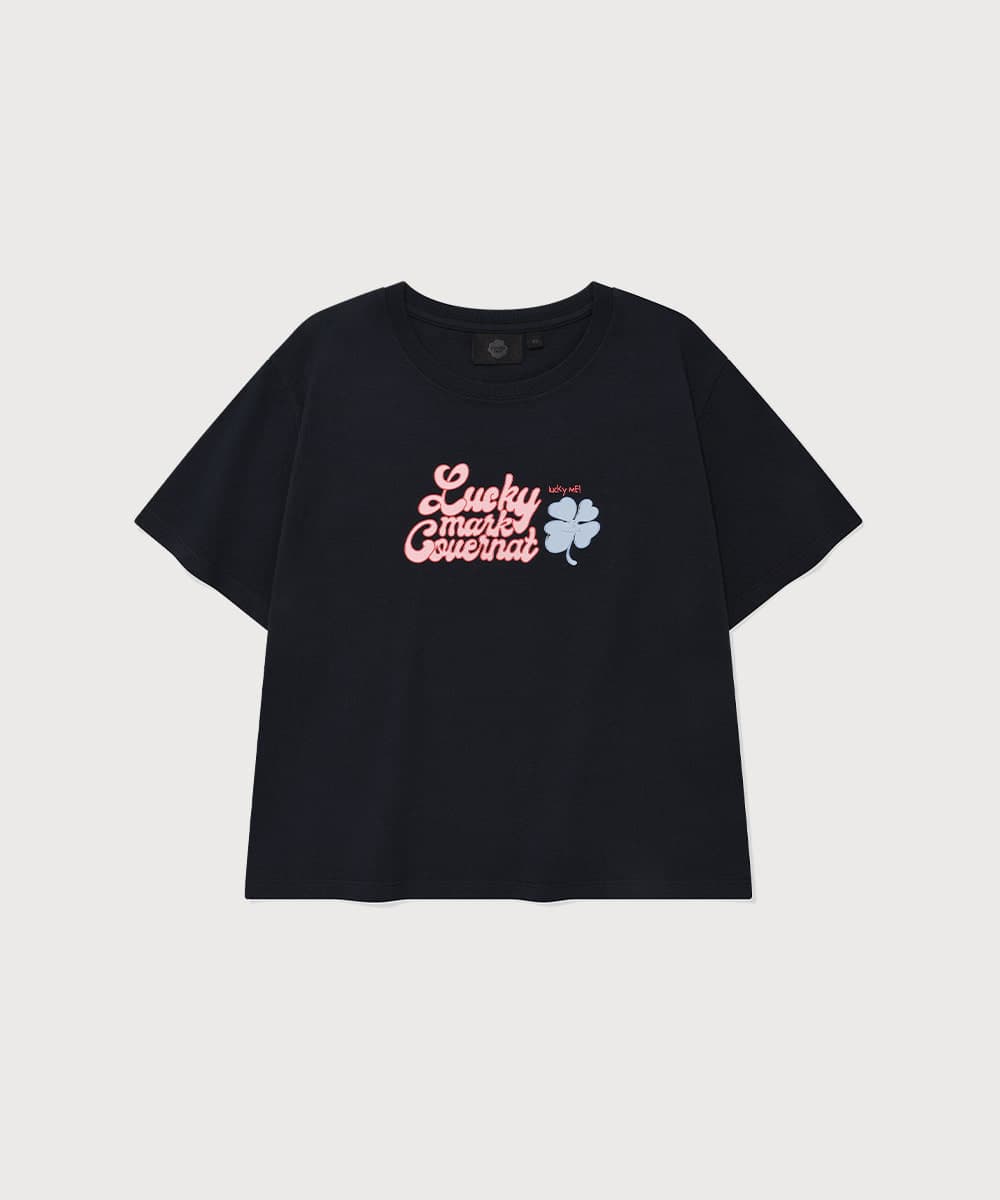우먼 럭키 마크 티셔츠 Navy