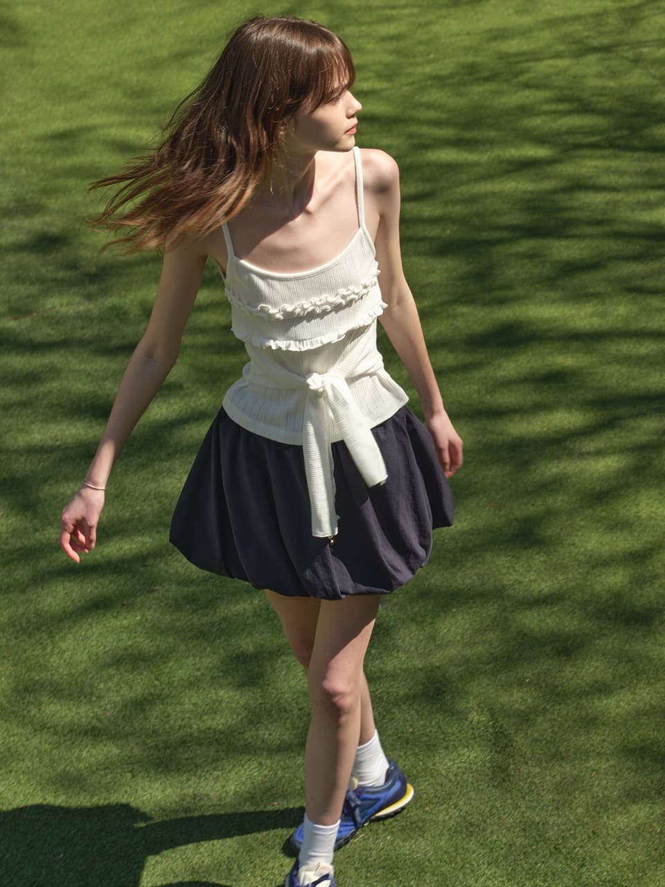 OBLIQUE BALLOON SKIRT (NAVY)