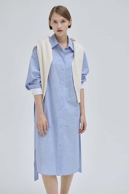 23SN basic shirts dress [2colors]