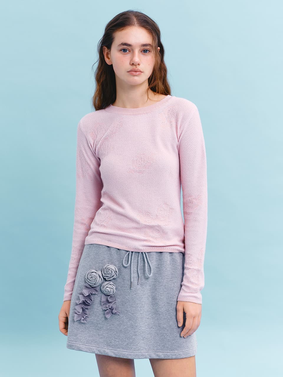 ROSE JACQUARD KNIT (PINK)