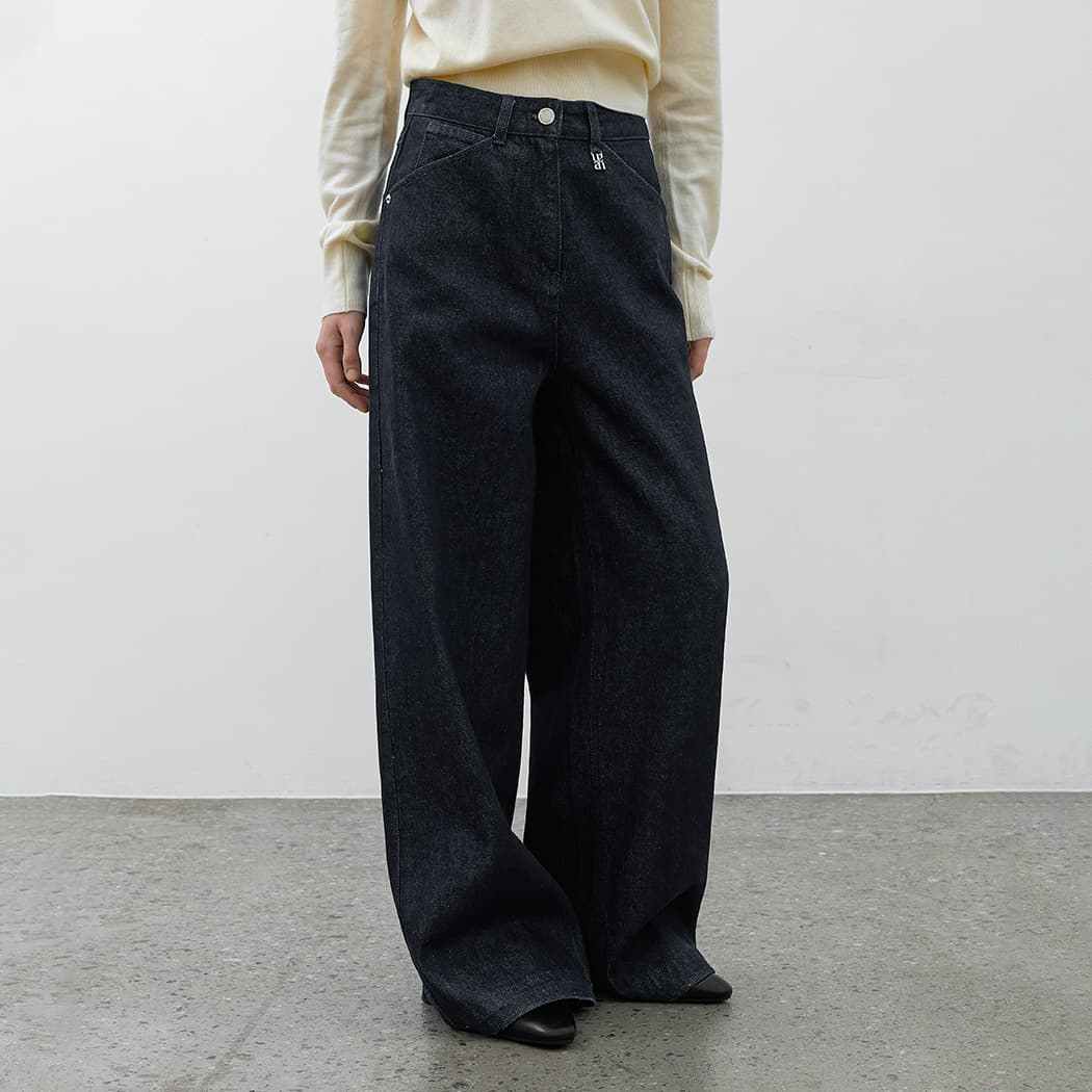 (PT-5703)ESSENTIAL INDIGO WIDE PANTS