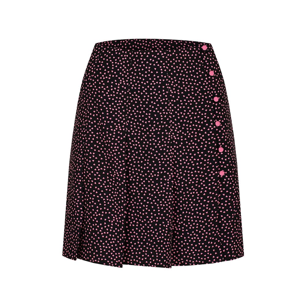 heart pleats skirt (bk)