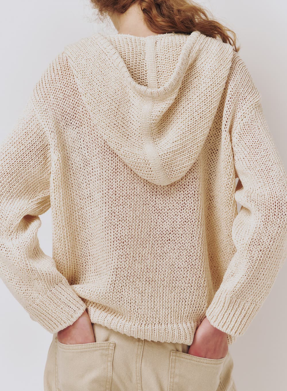 Ral Hooded Knit Ecru