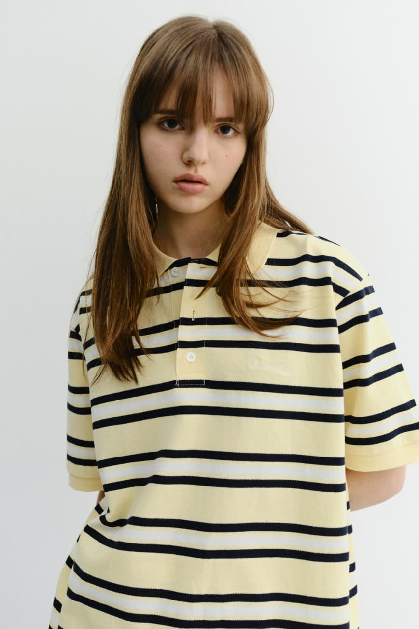 UNISEX STRIPED POLO SHIRT LEMON_UDTS6B121Y1