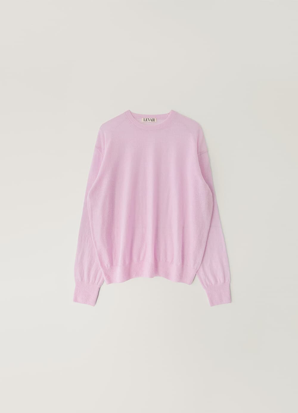 Kid-Mohair Relaxed Round Knit - Soft Pink