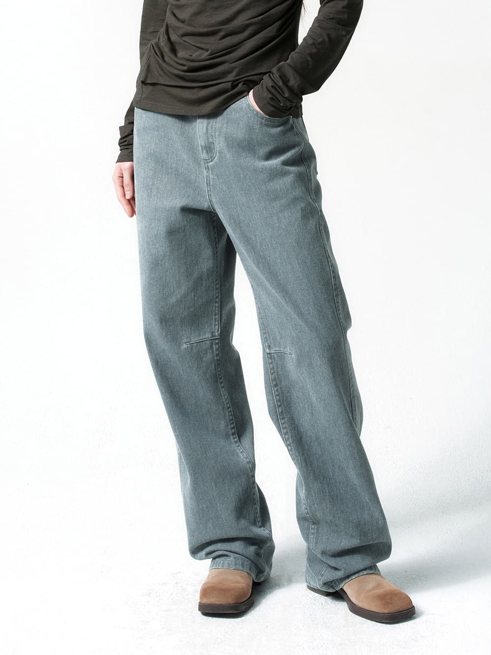 커브드 카치온 데님 BLUE GREY