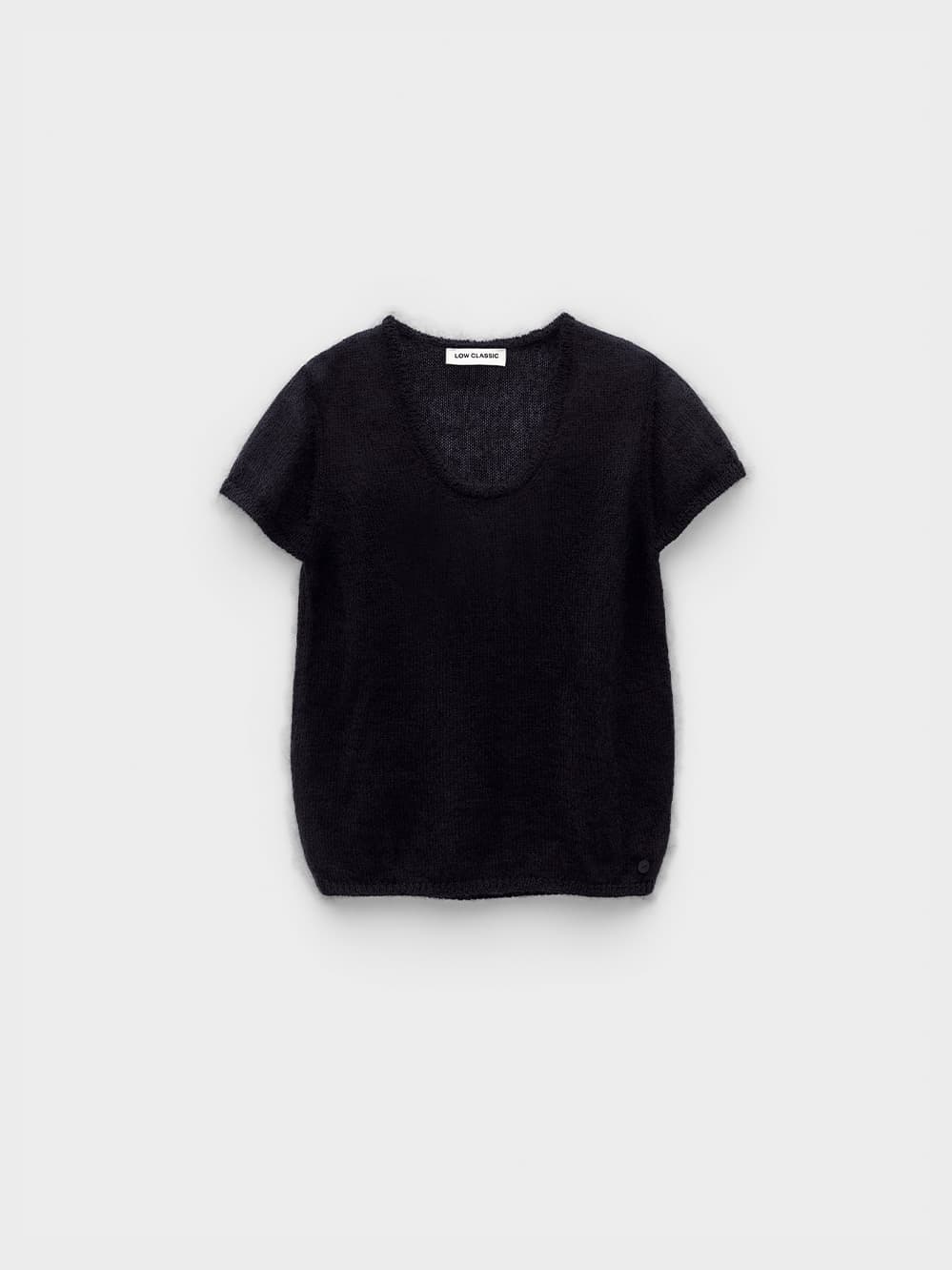 Short Sleeve Knit Top_Black