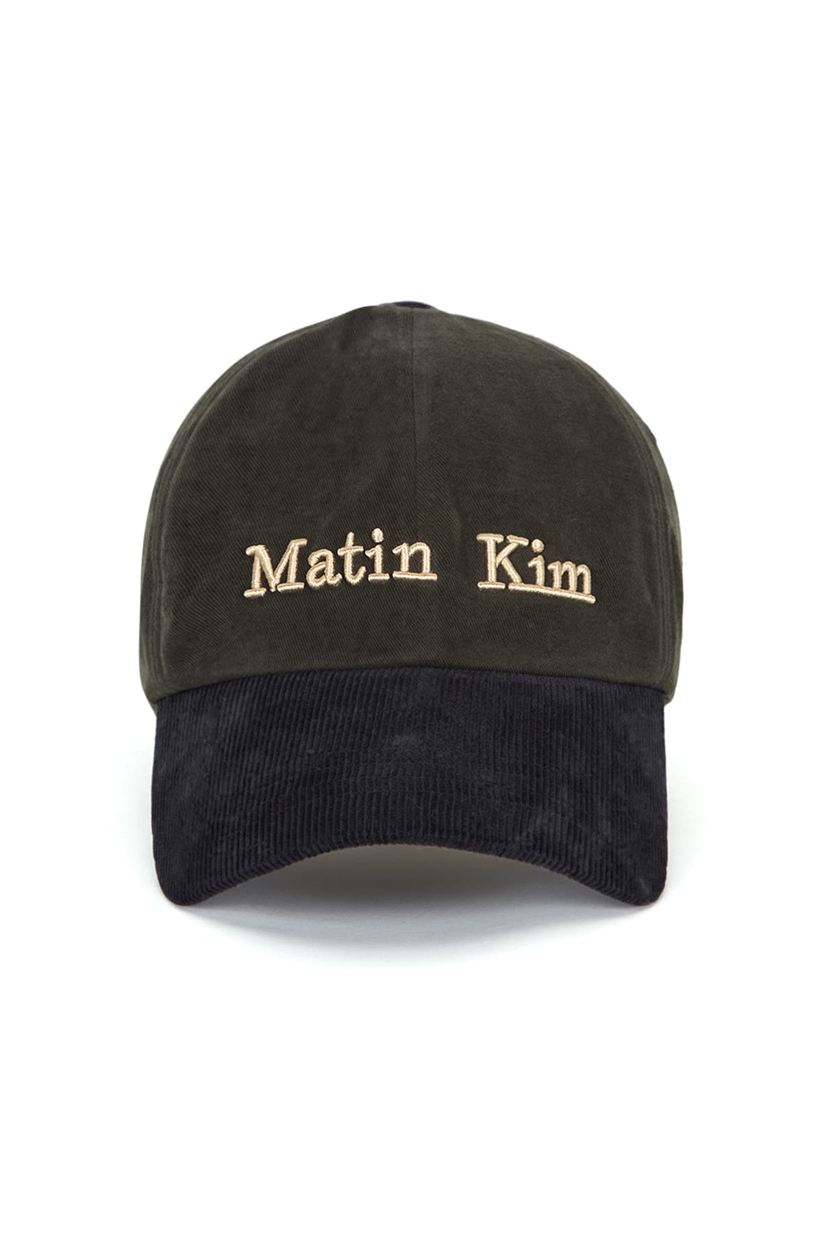 MATIN CLASSIC LOGO CORDUROY BRIM BALL CAP IN NAVY