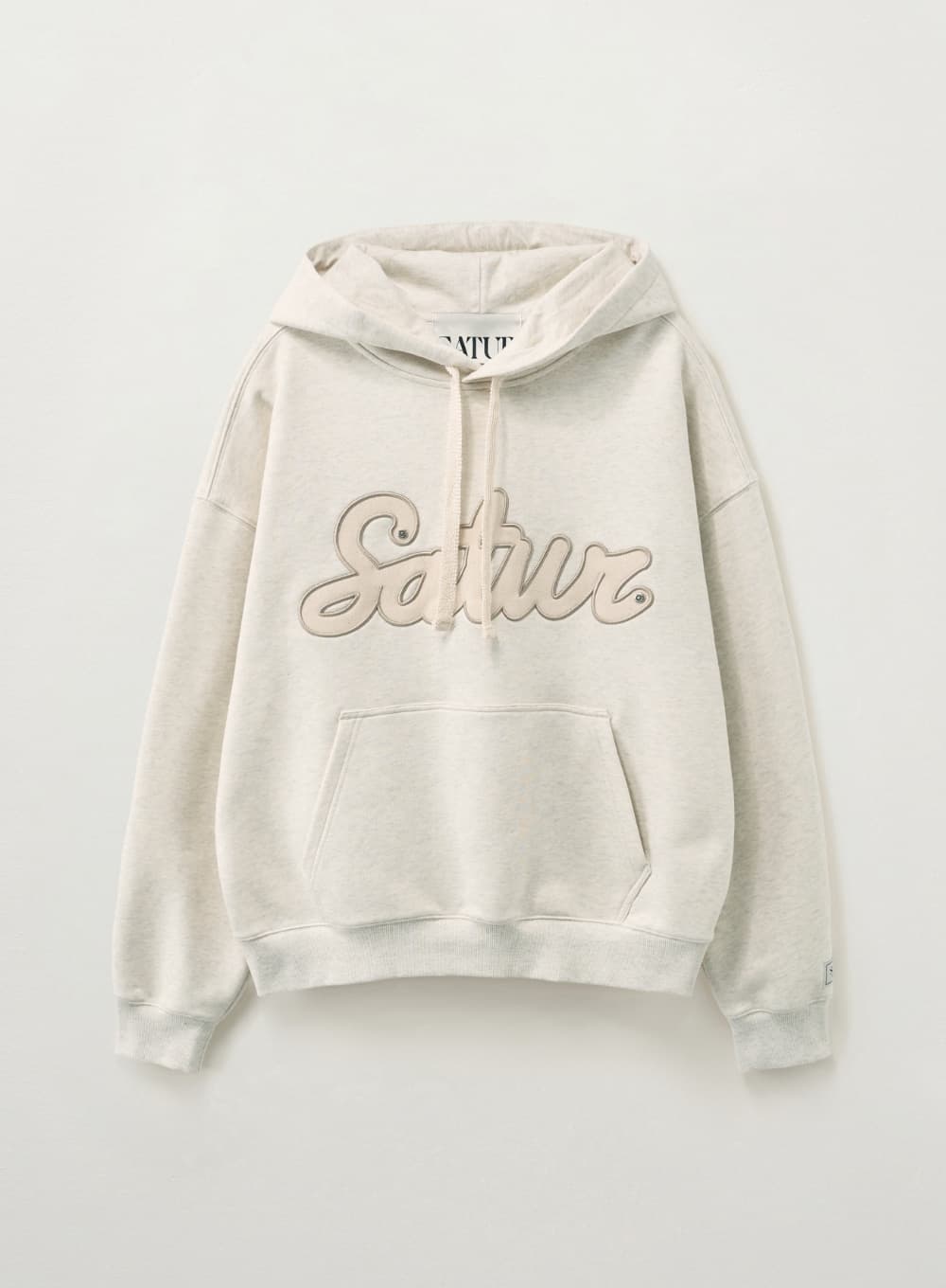 Lugo Denim Patch Hoodie - Oatmeal