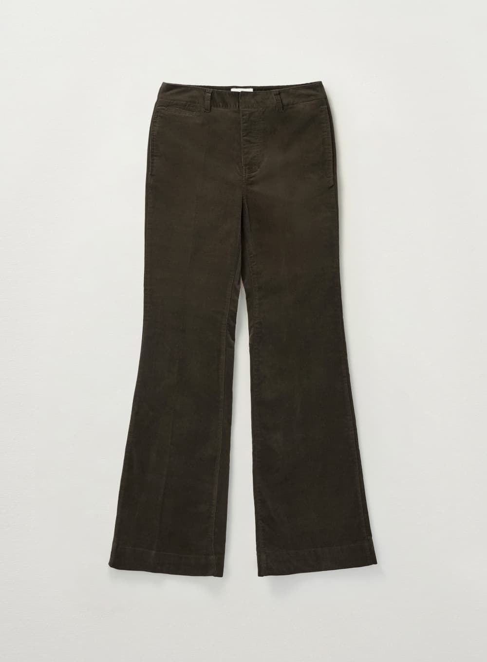 (W) Soft Corduroy Semi Flared Pants - Brown