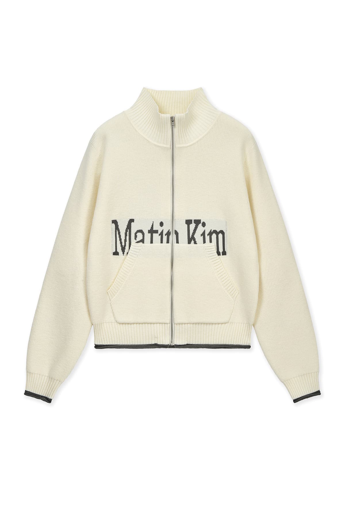 MATIN SPELL POINT KNIT ZIP UP IN IVORY