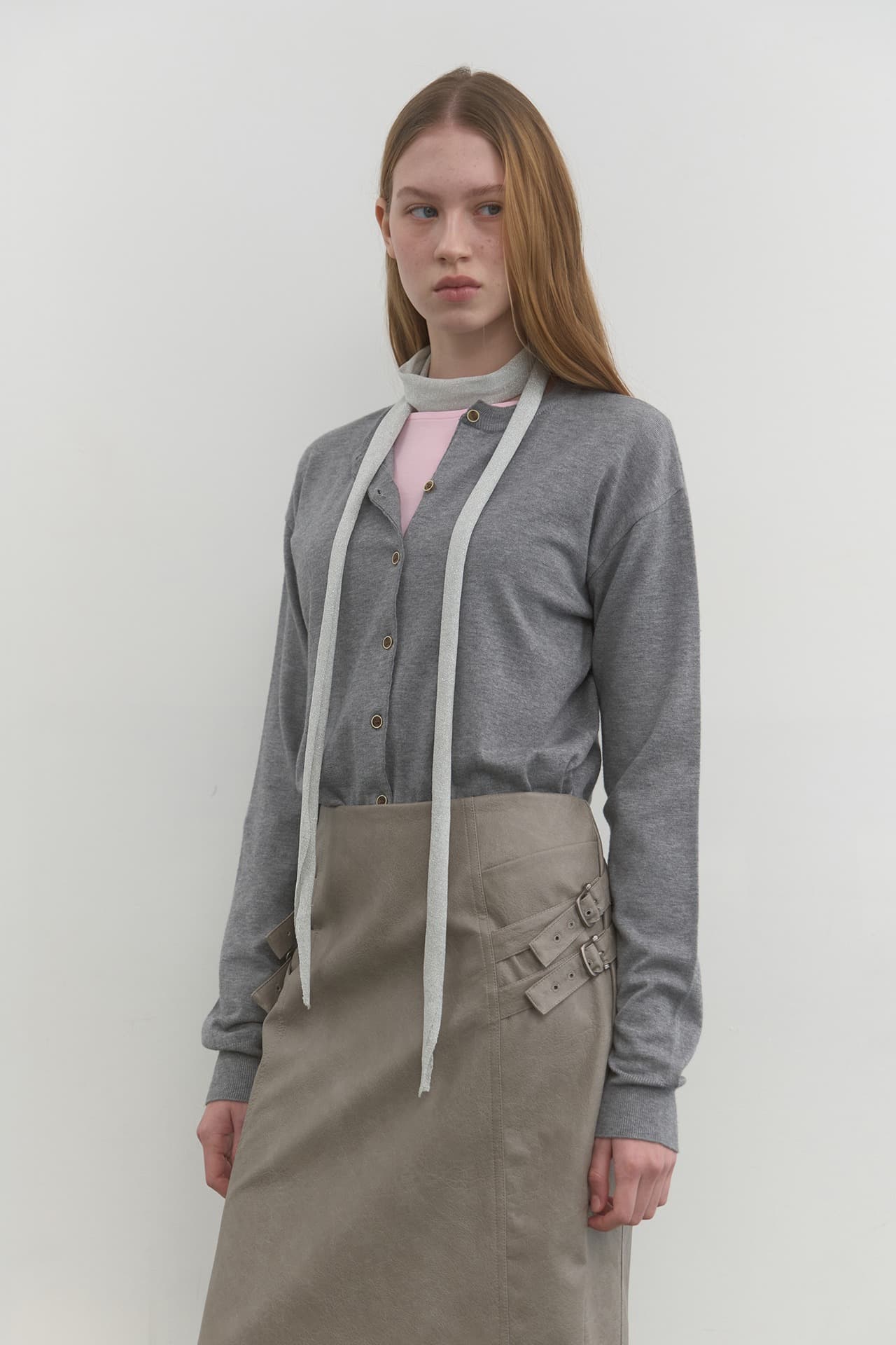 M BASIC KNIT CARDIGAN_GREY