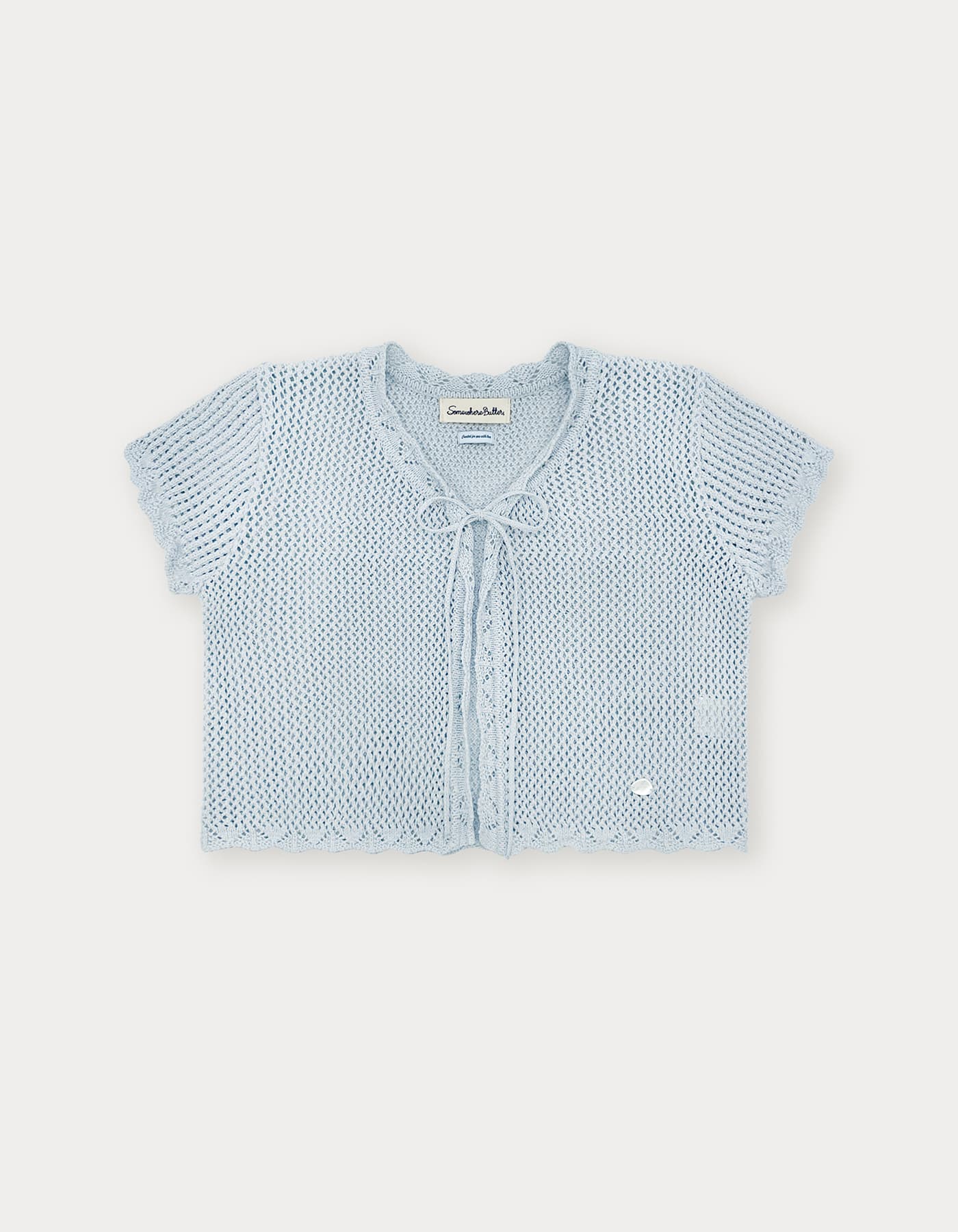 Beny Ribbon Cardigan - Light Blue