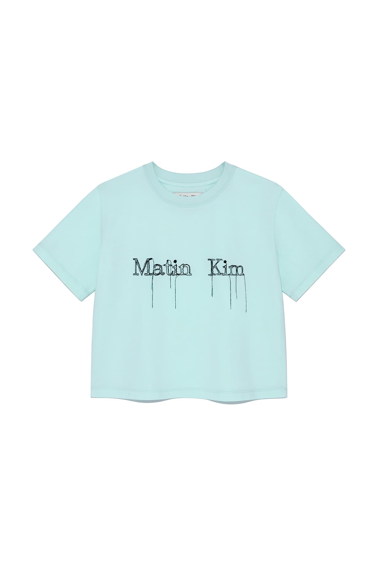 LOGO THREAD POINT CROP TOP IN LIGHT BLUE