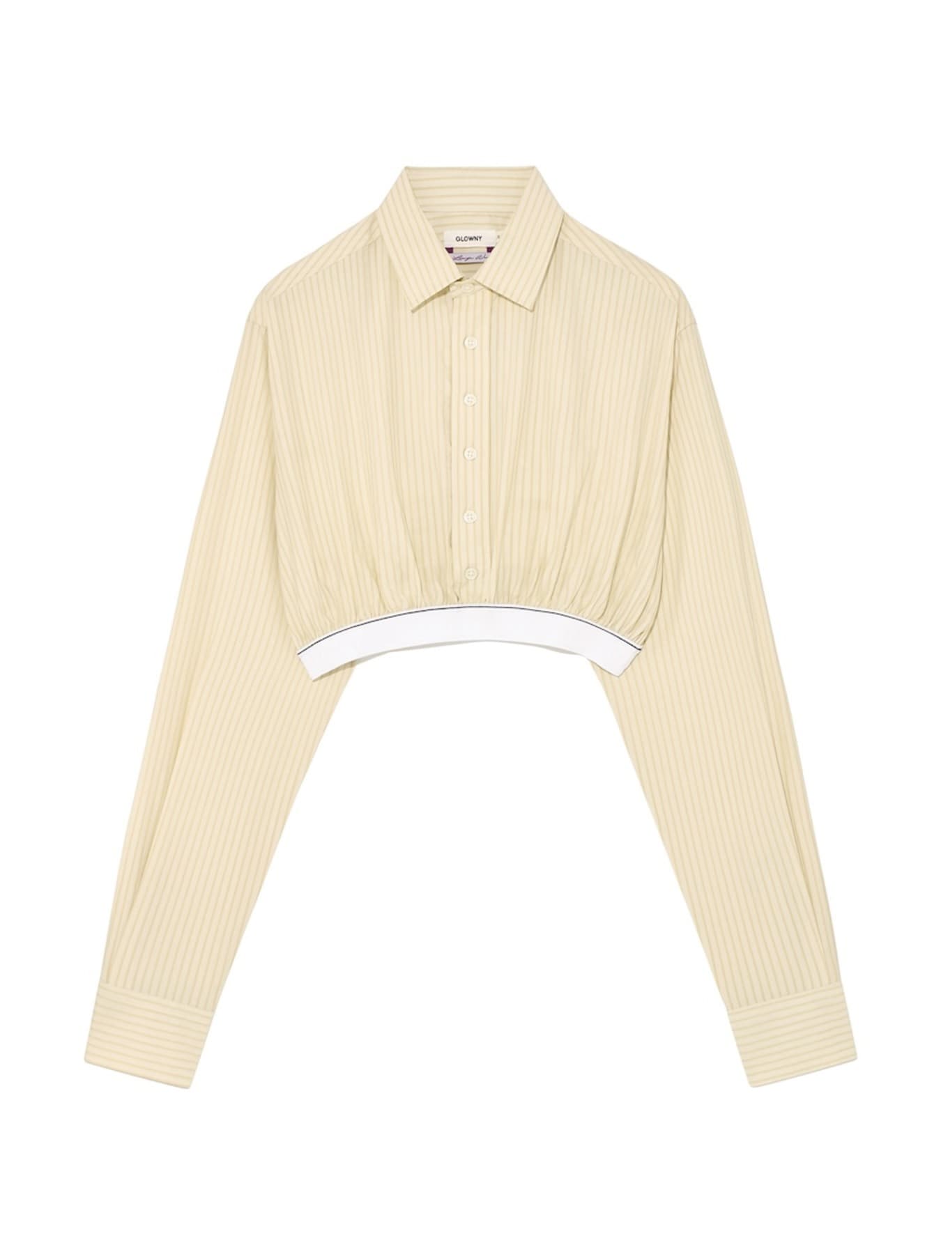 WILLY CROP SHIRT (BEIGE STRIPE)