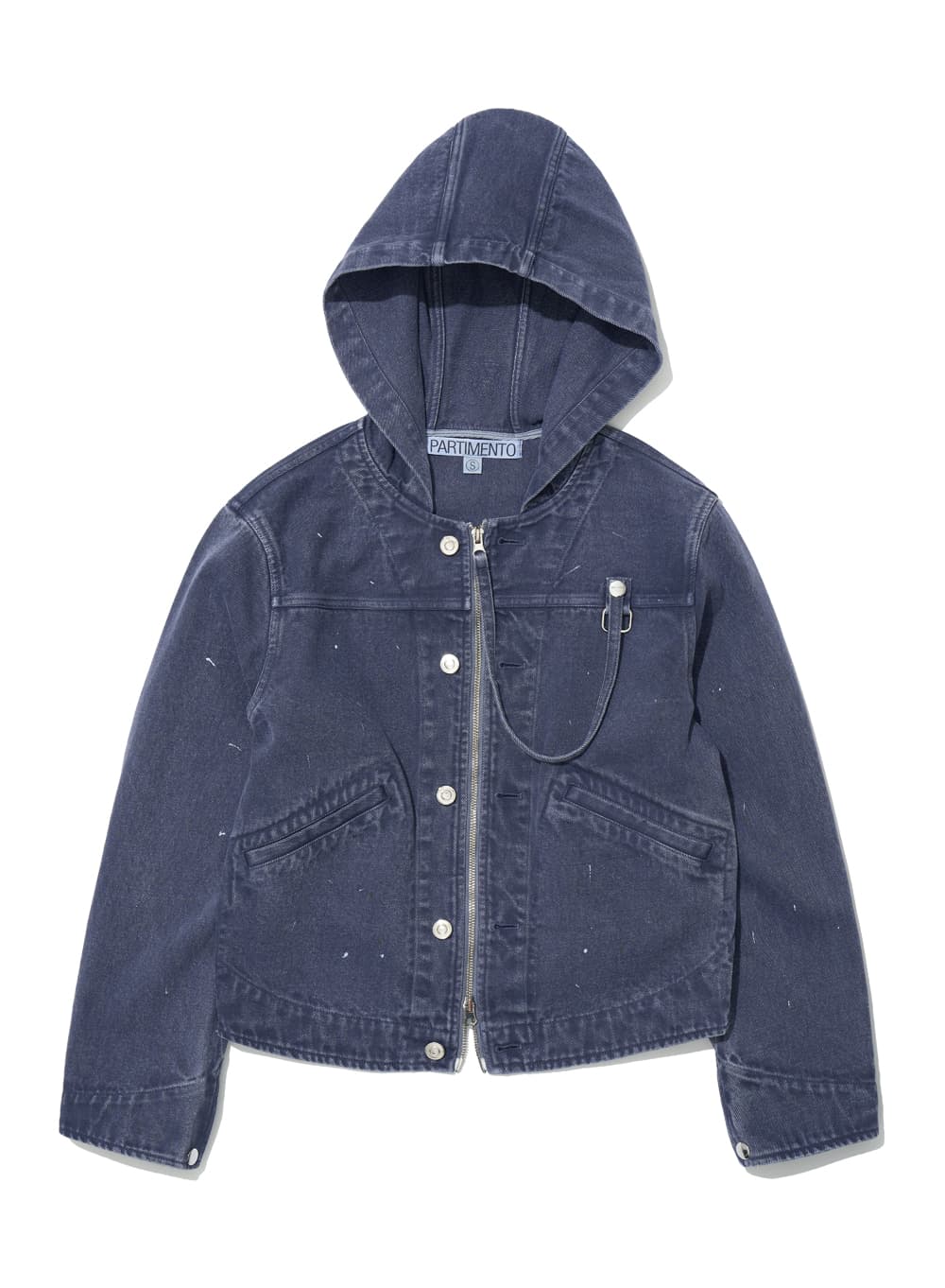 WASHED HOODED TRUCKER JACKET_VINTAGE BLUE