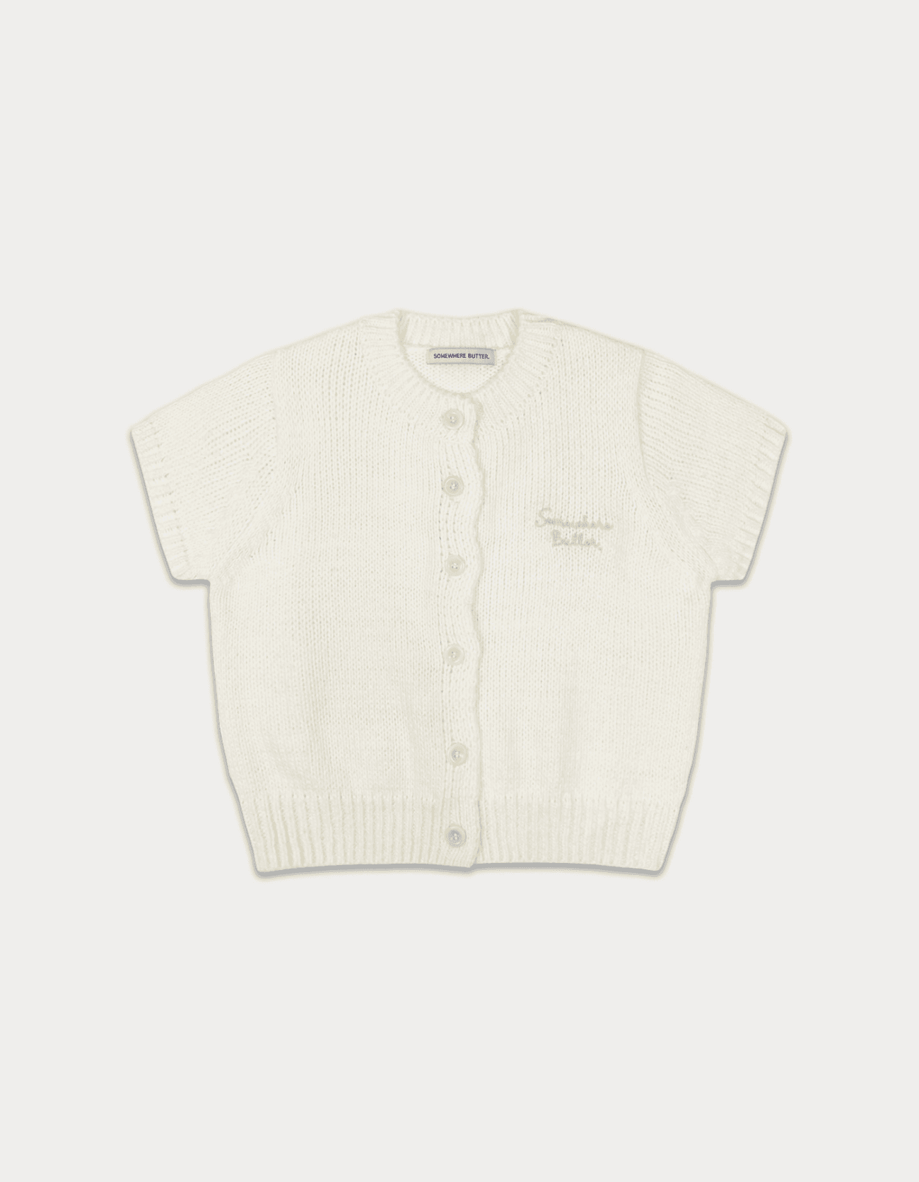 3rd / Letter half cardigan - ivory