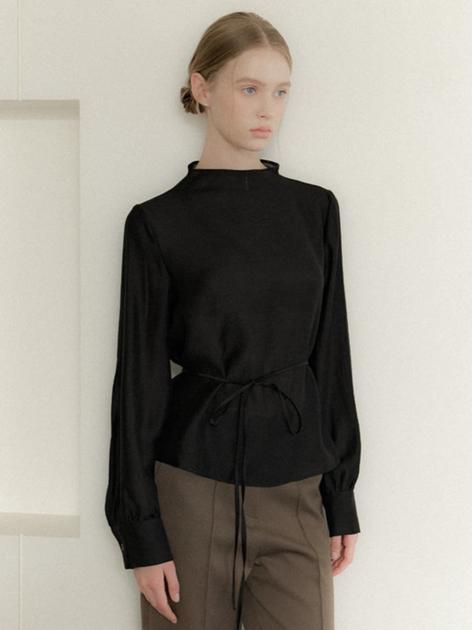 Simple Organza Blouse / Black(3color)
