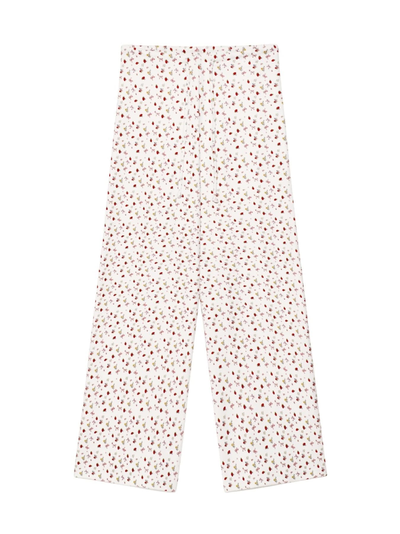LAZY SUNDAY TERRY PANTS (STRAWBERRY BOW)