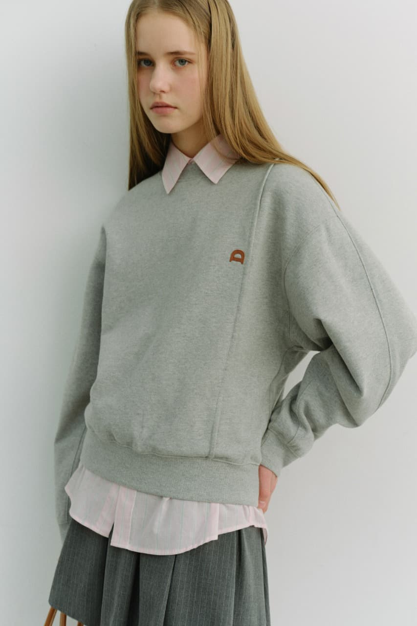 UNISEX DUNST LOGO CREASE SWEATSHIRT MELANGE GREY_UDTS6A103G2