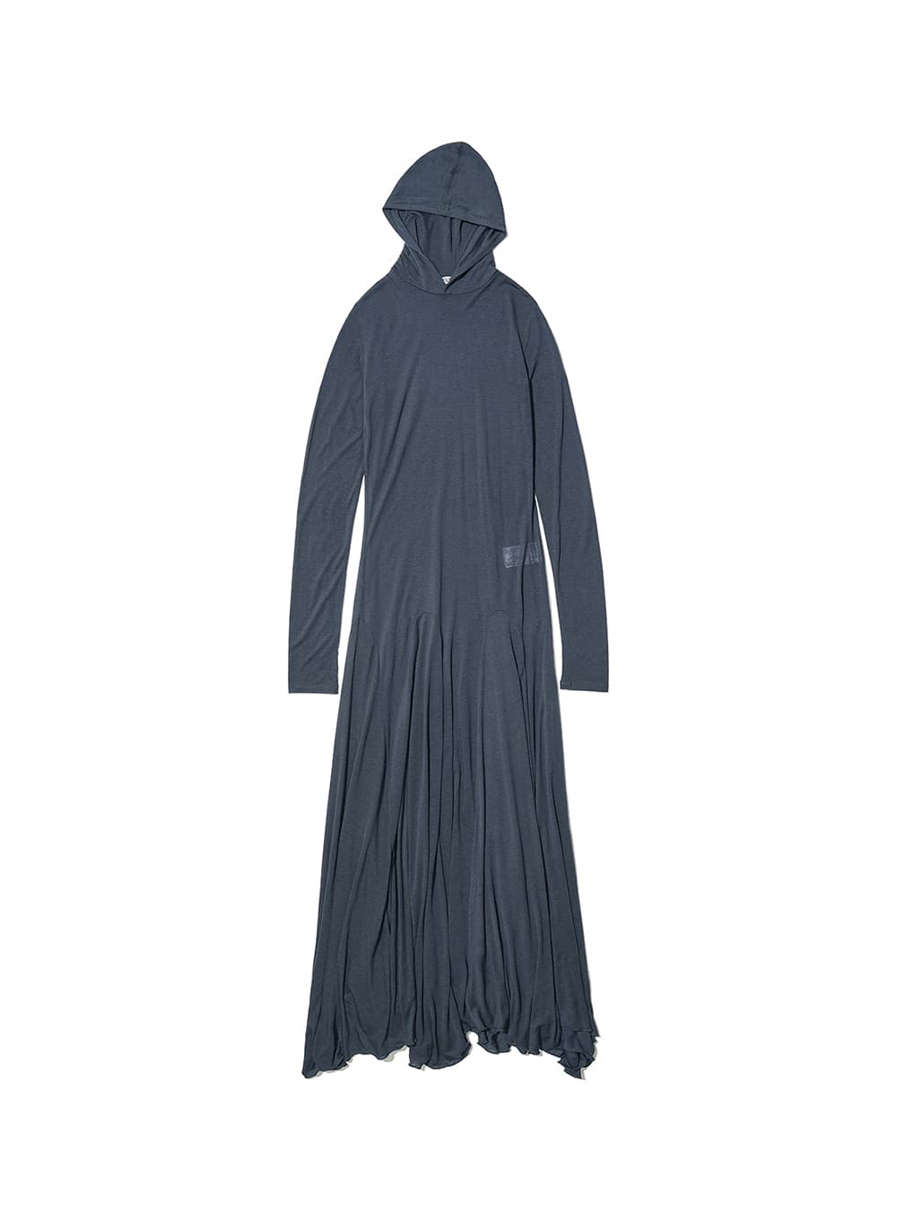 SHEER LAYERED HOODIE FLARE DRESS_NAVY
