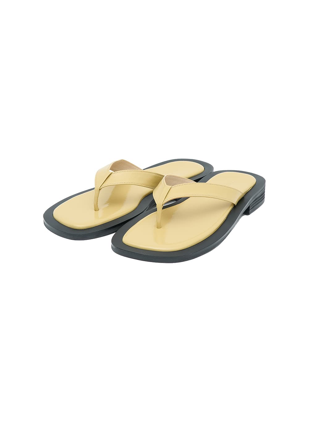 ROUND SQUARE TOE FLIP-FLOPS_BUTTER