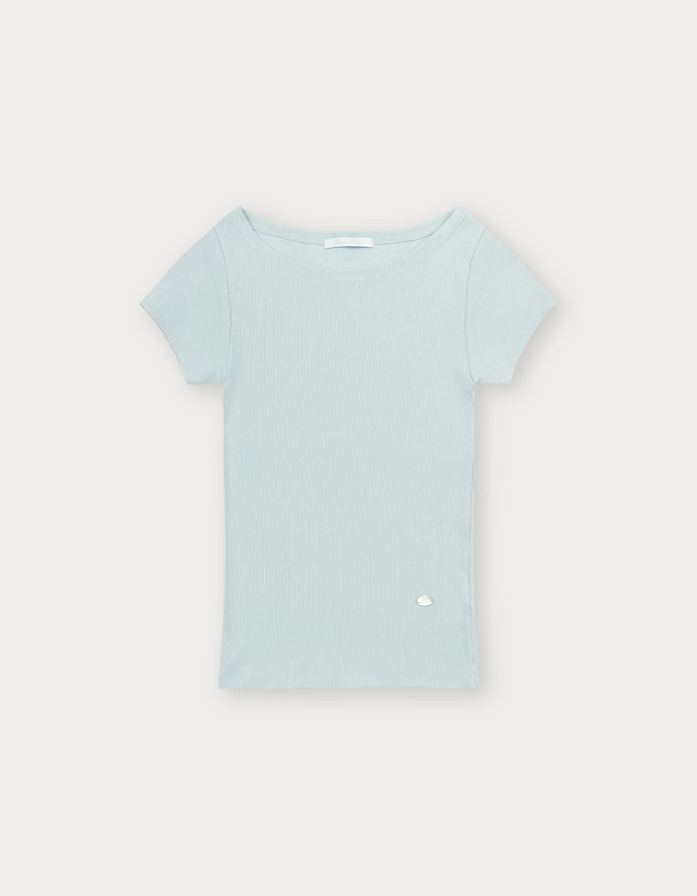 Boat Neck Pendant Top - Light Blue