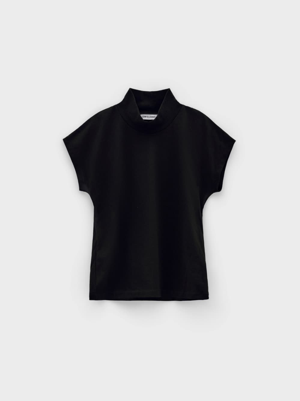 High Neck Half Sleeve T-Shirt_Black