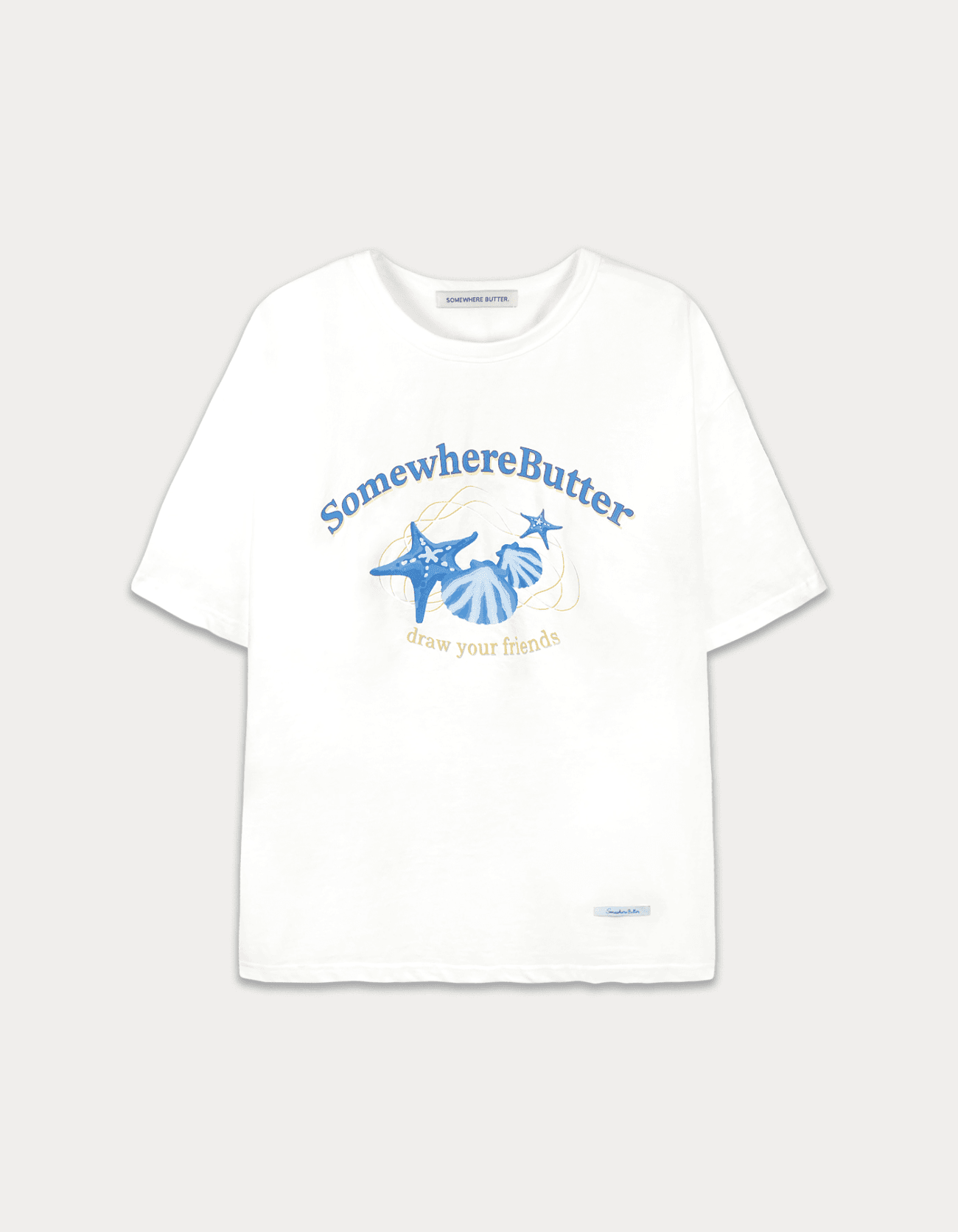 7th / Shell graphic over-fit top - ivory
