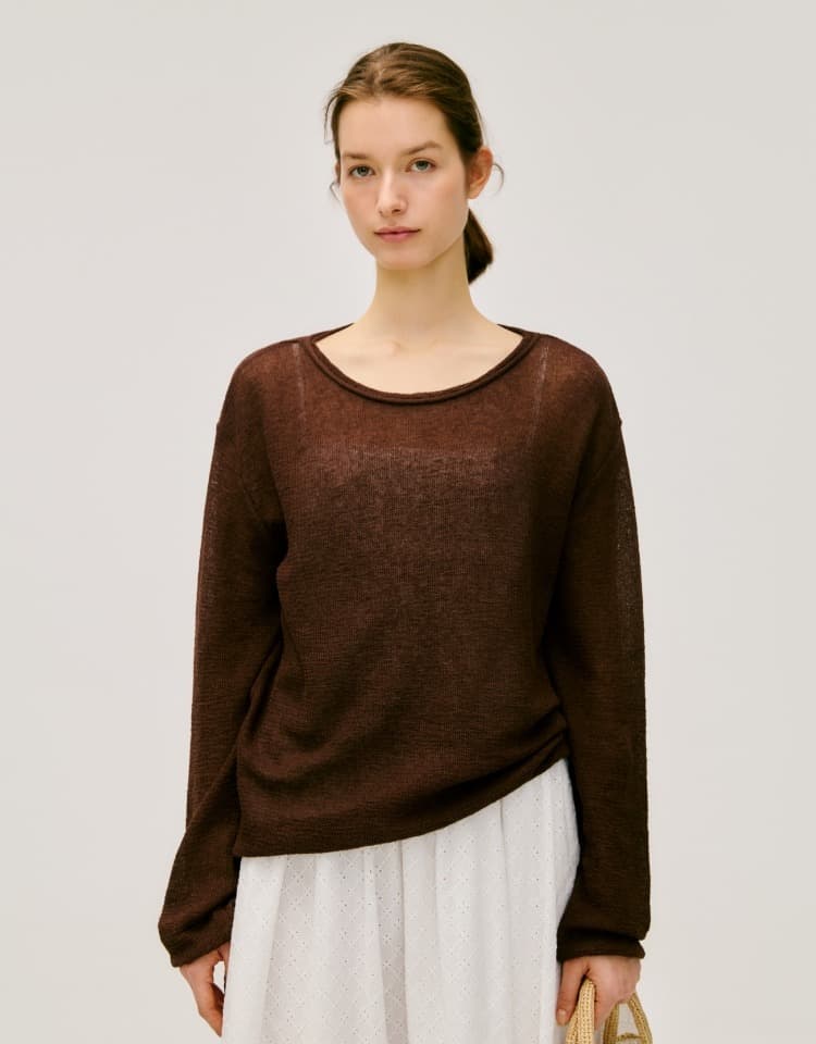 string skashi pullover - brown