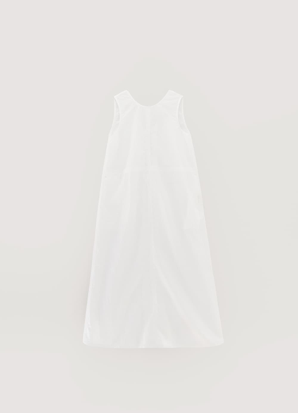 Ribbon Tie Layered Dress - White