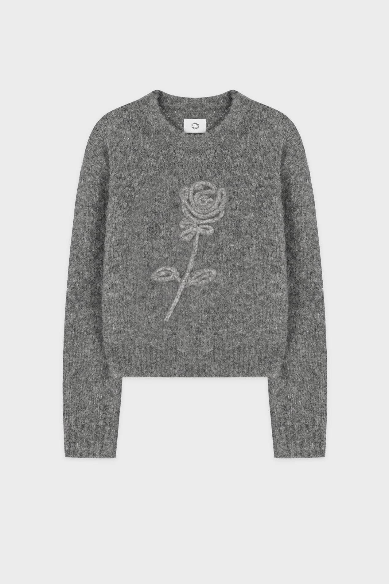 Rose Boucle Pullover Knit (Melange Grey)